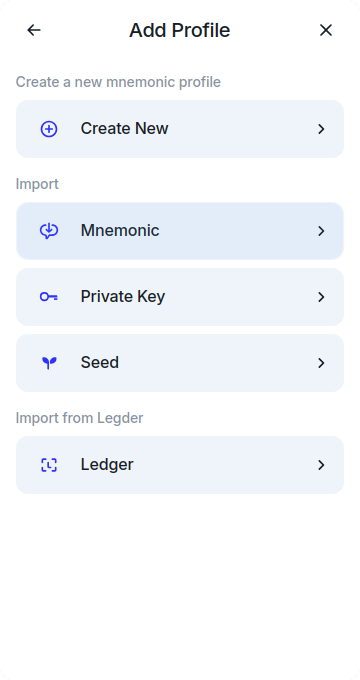 Import Mnemonic