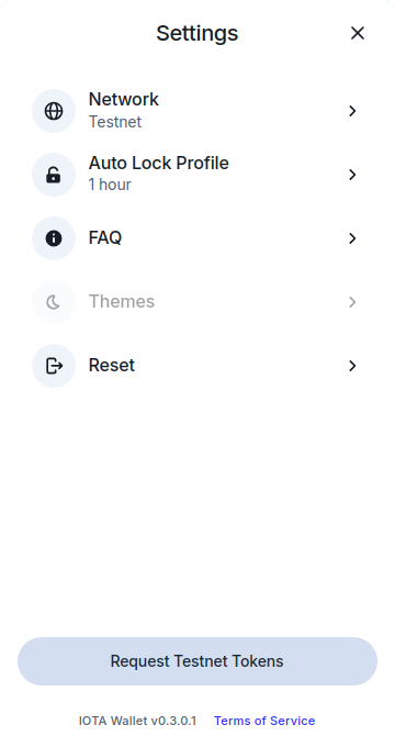 Request Tokens in Settings